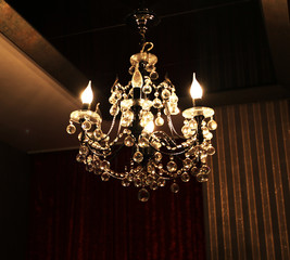 chandelier on black background