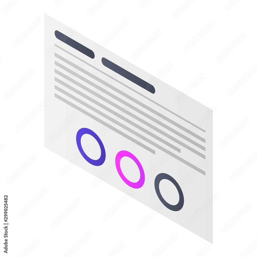 Poster panel board icon. isometric of panel board vector icon for web design isolated on white background