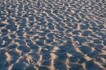 Fototapeta na wymiar Sunrise on the beach. Sand texture.