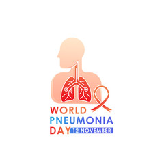 World Pneumonia Day - Lungs Vector logo poster illustration of World Pneumonia Day on 12 November. Healthcare and medical care awareness campaign.