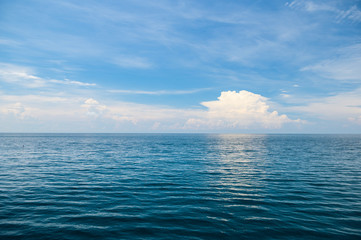 blue sea sunny day with cloud blue sky , nature background