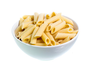 pasta in a bowl isolated on white background