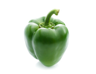 Green pepper on white background