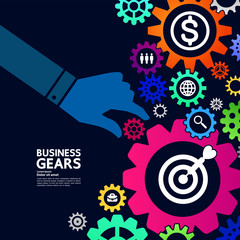 Gears creative idea set for business vector illustration.
