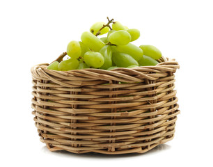 Green grape isolated on white background