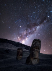 Rano Raraku Milky Way Moai Easter Island Chile