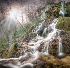 Bad Uracher waterfall in the forest