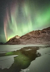 Fototapete Rund Lofoten Islands Aurora Borealis Norway northern Lights arctic circle © Photography by KO