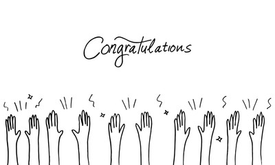Hand Drawn sketch style of Human hands clapping ovation