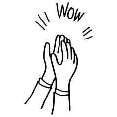 doodle sketch style applause on white background.hand drawn of applause. design element hand drawn.