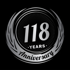Fototapeta premium 118 years anniversary. Anniversary logo design. One hundred and eighteen years logo.