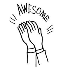 doodle sketch style applause on white background.hand drawn of applause. design element hand drawn.