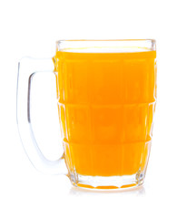 Orange juice glass, isolated on white background