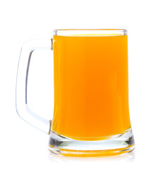 Orange juice glass, isolated on white background