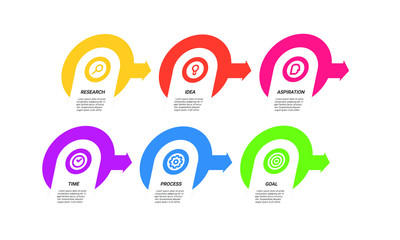 vector step Infographic stack chart design with icons and 6 options or steps. for business concept. Can be used for presentations banner, workflow layout, process diagram, flow chart