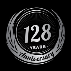 Fototapeta premium 128 years anniversary. Anniversary logo design. One hundred and twenty-eight years logo.