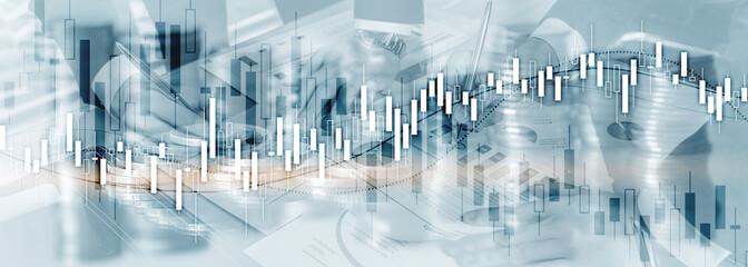 Financial Stock Market Graph. Website Economic Banner.