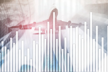 Business and finance graph on blurred background. Trading, investment and economics concept.