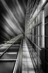 Fototapeta premium Black White Stuttgart City Building Finance 