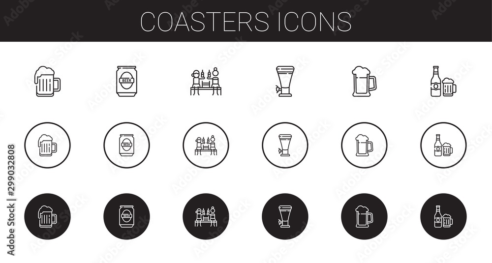 Canvas Prints coasters icons set