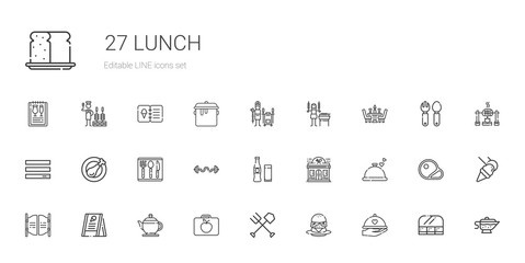 lunch icons set