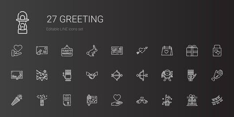 greeting icons set