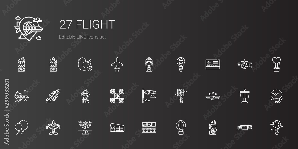 Canvas Prints flight icons set