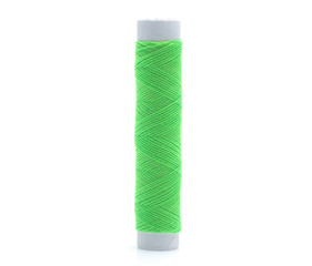 Spools with color threads isolated on white background