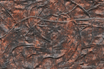 Fototapeta na wymiar 3D rendering- copper metal destroyed. Background bronze