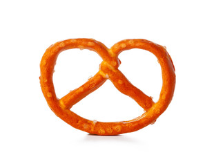 Pretzel snack close up isolated on white background