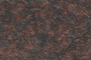 3D rendering- copper metal destroyed
