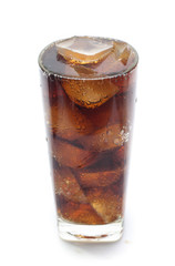 Cola in a glass isolated on white