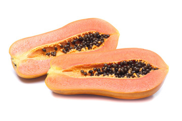 sweet papaya on white background