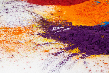 Colorful background made of Indian colorful dyes