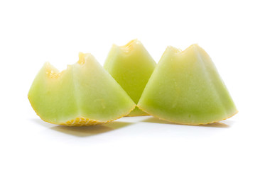 cantaloupe melon isolated on white