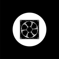 Exhaust fan icon. Logo isolated on black background