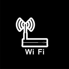 Free Wi-fi icon isolated on black background