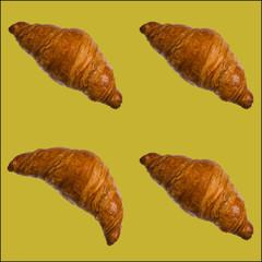 tasty croissants pattern , strait and curved
