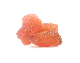 Dry apricot isolated on the white background