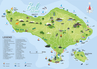 Bali Island Map With Details