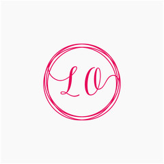 Letter LO logo template. Creative fashion logo design, couple letter , beauty icon. Initial handwriting or handwritten logo for identity. Logo with hand drawn style. wedding concept -vector
