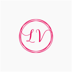 Letter ,  logo template. Creative fashion logo design, couple letter , beauty icon. Initial handwriting or handwritten logo for identity. Logo with hand drawn style. wedding concept -vector