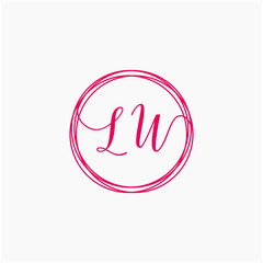 Letter LW logo template. Creative fashion logo design, couple letter , beauty icon. Initial handwriting or handwritten logo for identity. Logo with hand drawn style. wedding concept -vector