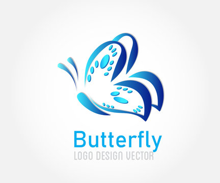 Stylized butterfly beauty symbol icon logo vector