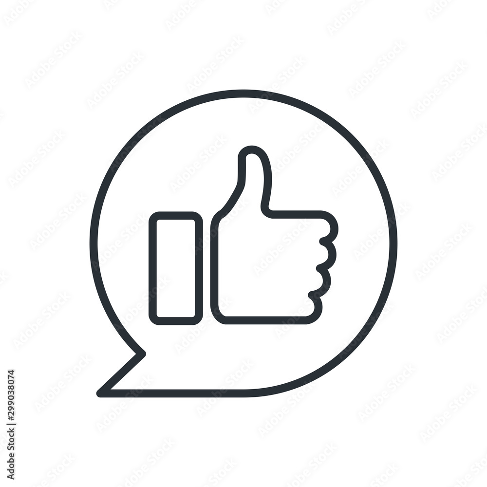 Aufkleber flat vector image in a linear style on a white background, like icon inside a round message cloud, s