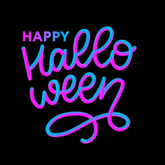 Happy Halloween Text Banner, Vector lettering calligraphy 3d