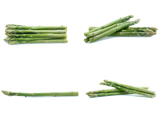 set of Asparagus on white background