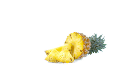 copy space pineapple isolated on white