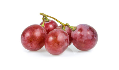 Red grapes isolated on white background