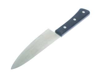 Kitchen knife on white background